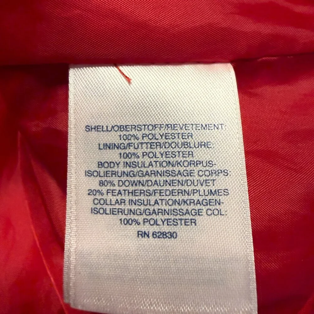 Lands' End Quilted Down Puffer Vest Women's Large Tall Red Insulated Outdoor